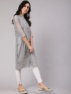 Aks Thread Work Chanderi Silk Kurta