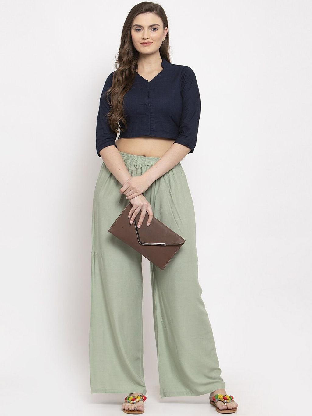 TAG 7 Women Pack Of 2 Solid Straight Palazzos