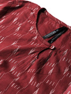 HERE&NOW Women Maroon & Off-White Printed Straight Kurta