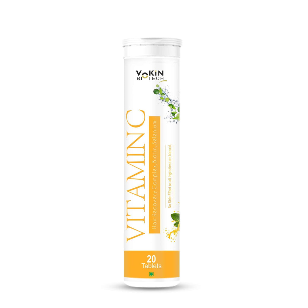 Vokin Biotech Vitamin C 40mg with Amla 1000mg for Immunity - Skin Care - Antioxidants Effervescent Tablets Orange Flavor