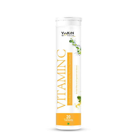 Vokin Biotech Vitamin C 40mg with Amla 1000mg for Immunity - Skin Care - Antioxidants Effervescent Tablets Orange Flavor