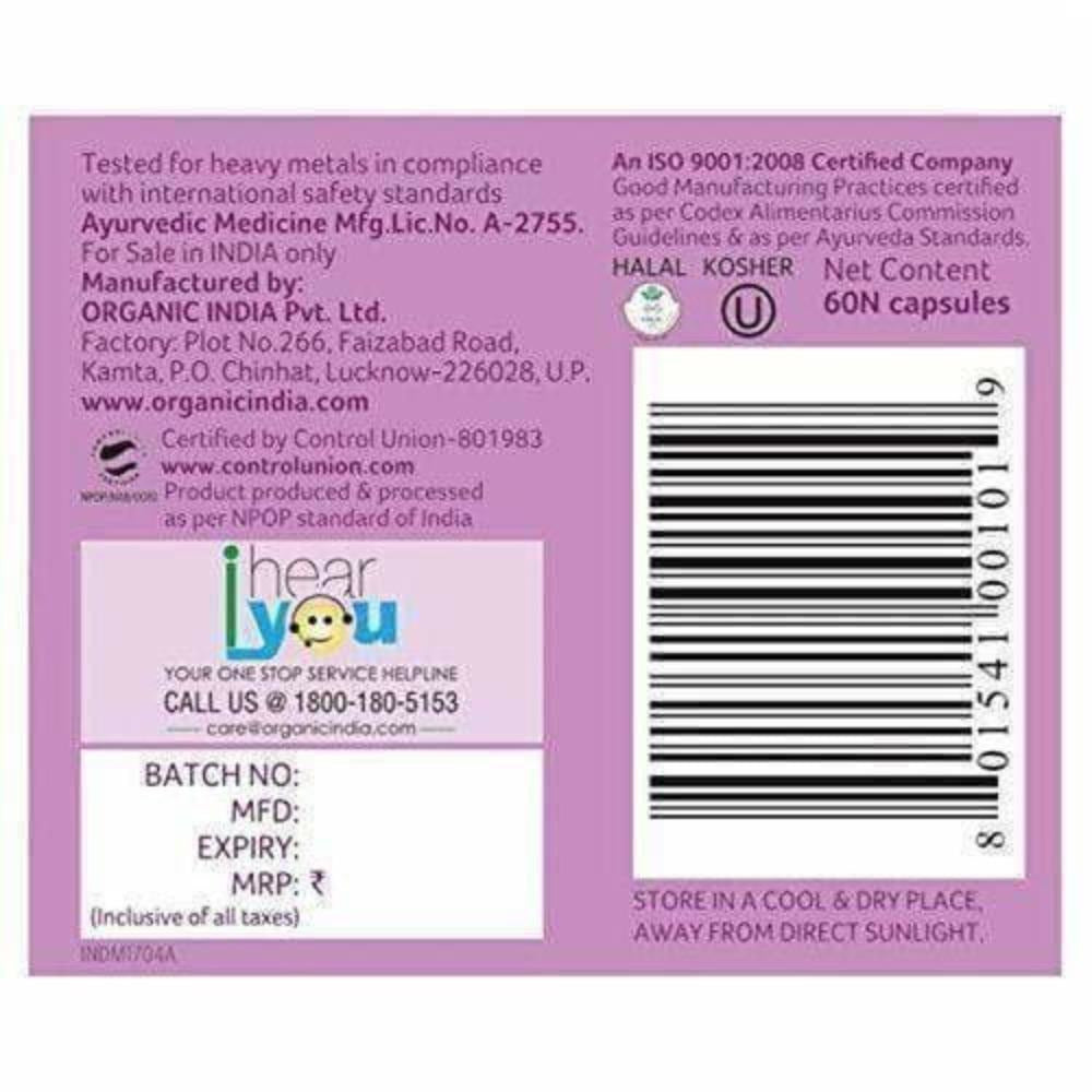 Organic India Ashwagandha Capsules - Distacart