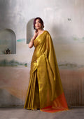 Anaita Gold Handloom Tissue Silk Self Woven Plain Saree - Distacart