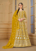 Monjolika Fashion Faux Georgette Mustard Anarkali Salwar Kameez - Distacart