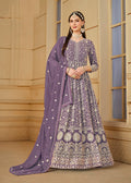 Monjolika Fashion Faux Georgette Lavender Anarkali Salwar Kameez - Distacart