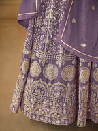 Monjolika Fashion Faux Georgette Lavender Anarkali Salwar Kameez - Distacart