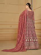Monjolika Fashion Faux Georgette Light Brown Anarkali Salwar Kameez - Distacart