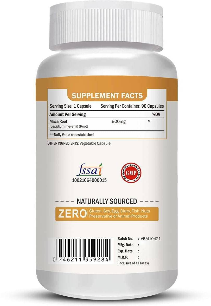 Vokin Biotech Maca Root Extract 800mg For Energy, Strength & Reproductive Health