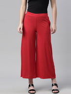 Souchii Women Red Knitted Palazzos - Distacart