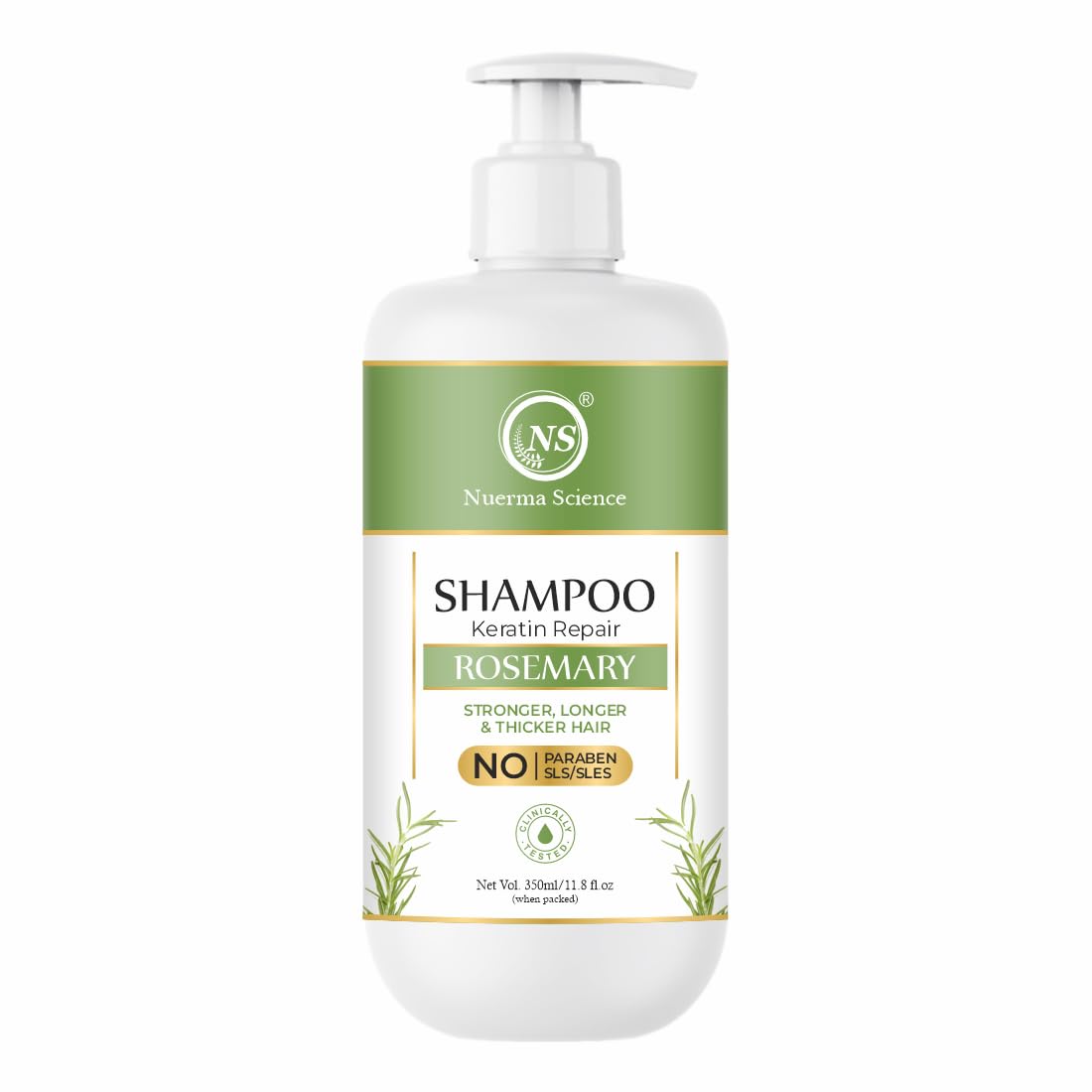 Nuerma Science Keratin Repair Rosemary Shampoo for Damaged, Dry & Frizzy Hair