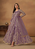 Monjolika Fashion Net Embroidered Pant Style Suit In Purple - Distacart