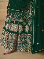 Monjolika Fashion Faux Georgette Embroidered Green Anarkali Salwar Suit - Distacart