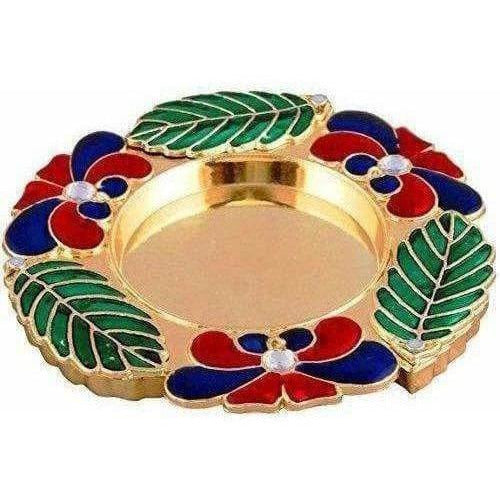 Golden - Haldi Kumkum Holder Tilak Thali Golden