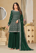 Monjolika Fashion Embroidered Green Faux Georgette Trendy Salwar Kameez - Distacart