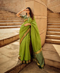 Monjolika Fashion Green Color Handloom Silk Patola Printed Saree With Blouse - Distacart