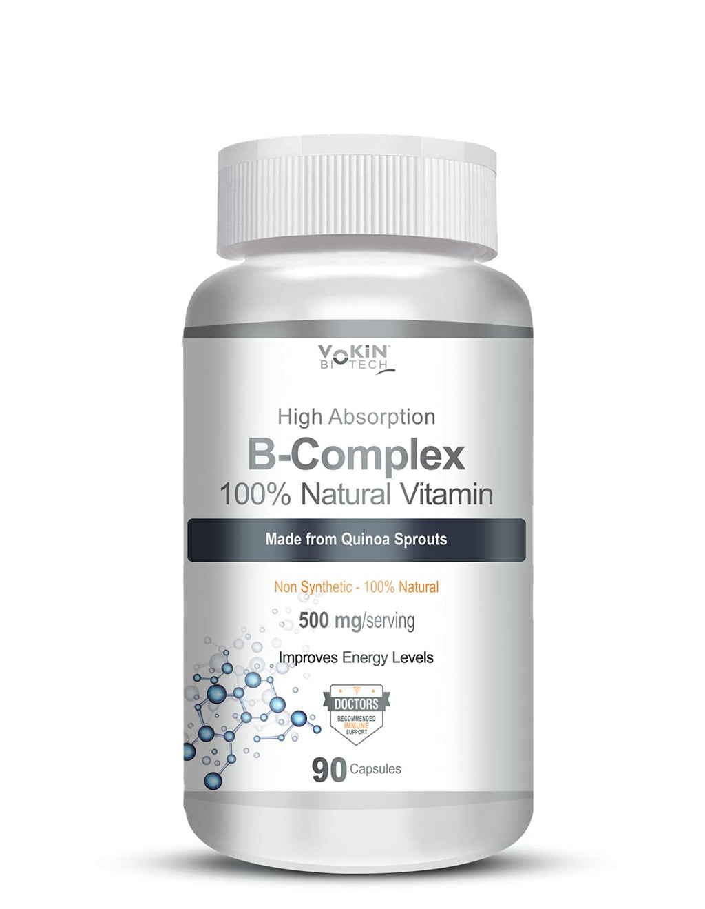 Vokin Biotech 100% Natural Vitamin B-Complex Capsules