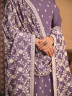 Monjolika Fashion Faux Georgette Embroidered Trendy Salwar Suit In Lavender - Distacart