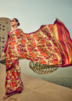 Monjolika Fashion Multicolor Digital Print Satin Trendy Saree - Distacart