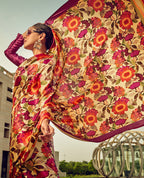 Monjolika Fashion Multicolor Digital Print Satin Trendy Saree - Distacart