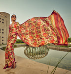 Monjolika Fashion Multicolor Digital Print Satin Trendy Saree - Distacart