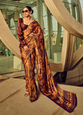 Monjolika Fashion Multicolor Digital Print Satin Trendy Saree - Distacart