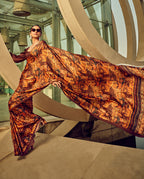 Monjolika Fashion Multicolor Digital Print Satin Trendy Saree - Distacart