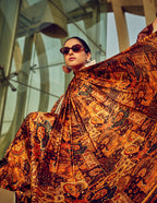 Monjolika Fashion Multicolor Digital Print Satin Trendy Saree - Distacart