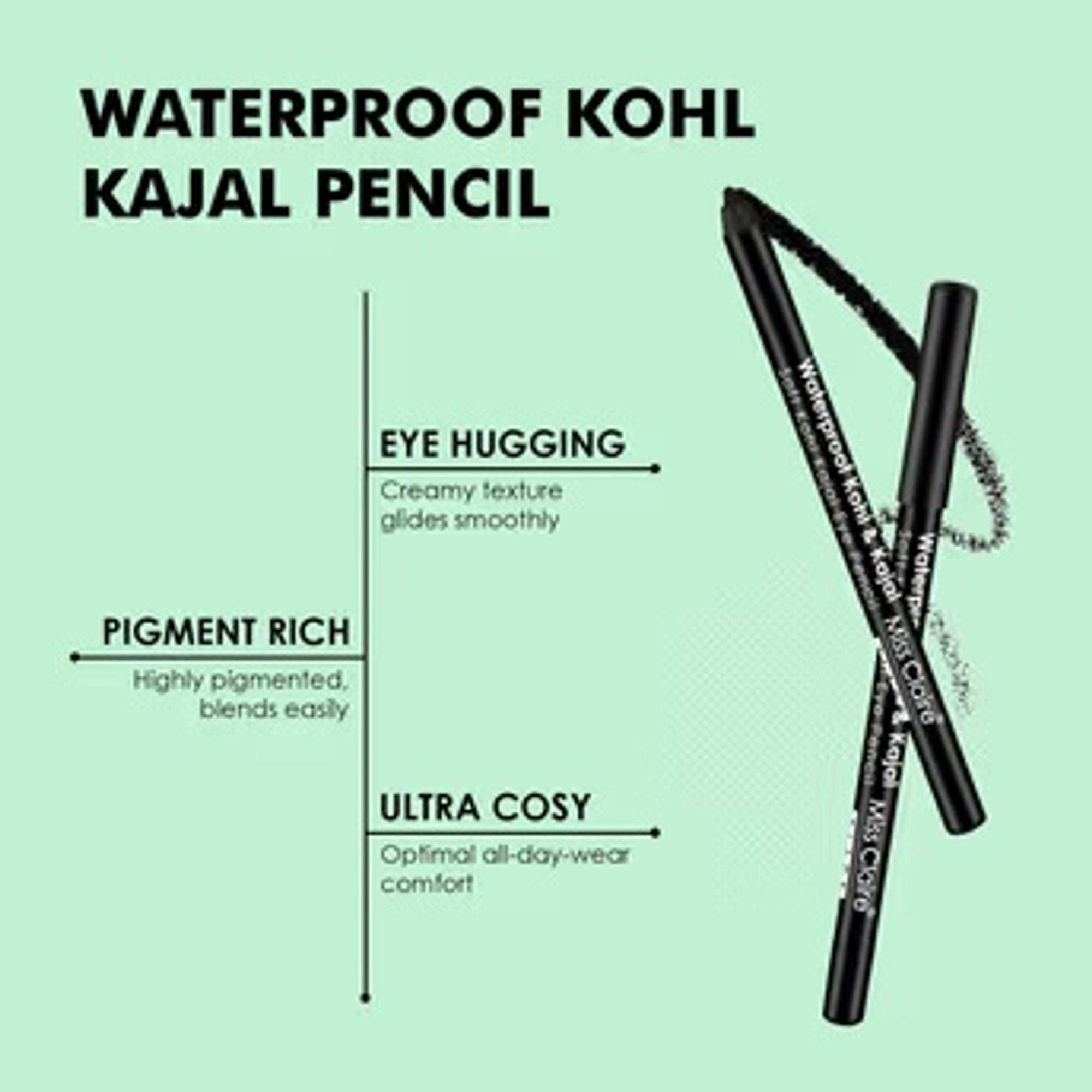 Miss Claire Waterproof Kohl & Kajal - Black - Distacart