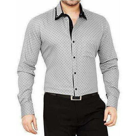 Men's Cotton Casual Polka Printed Shirt