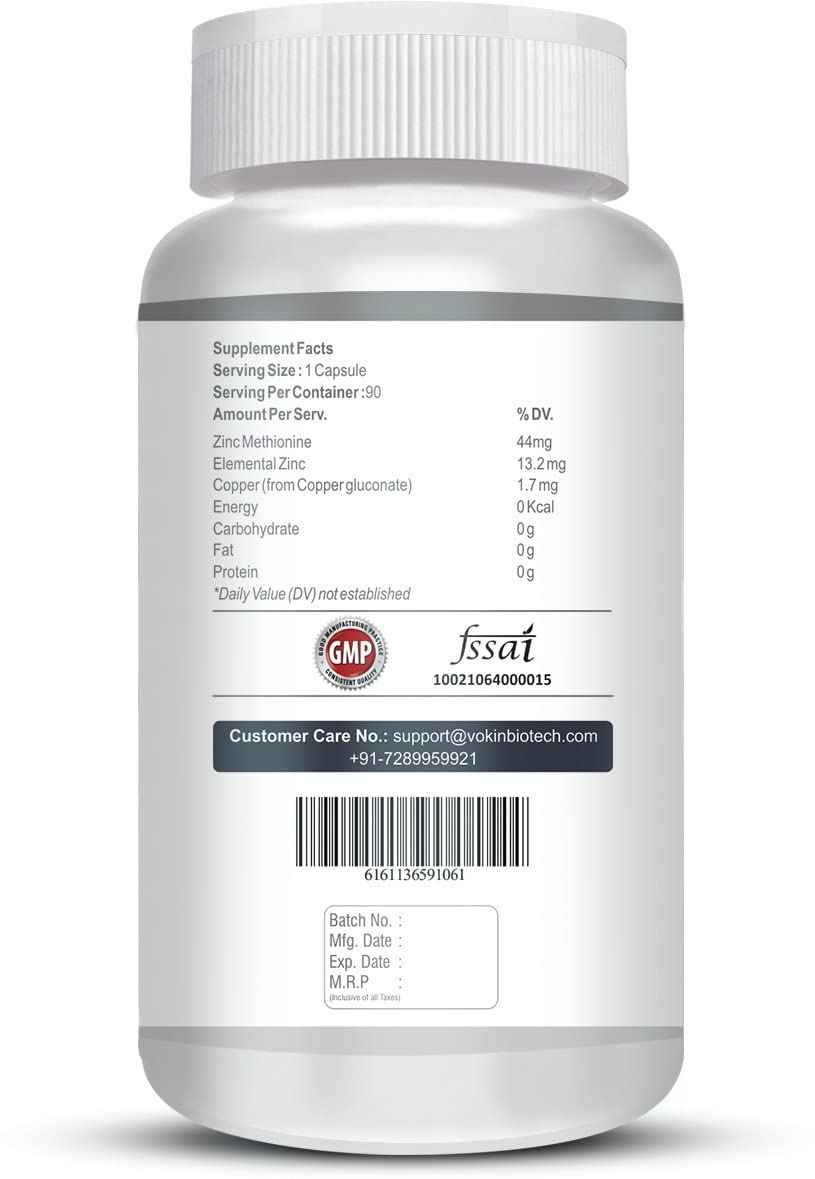 Vokin Biotech Zinc Methionine Plus Copper, Supports Immunity Capsules