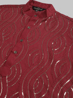 Sojanya Ethnic Motifs Embroidered Sequinned Pure Cotton Kurta