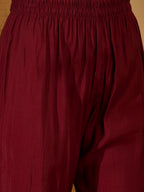 Joban Fashion Maroon Silk Embroidery Readymade Kurta Set - Distacart