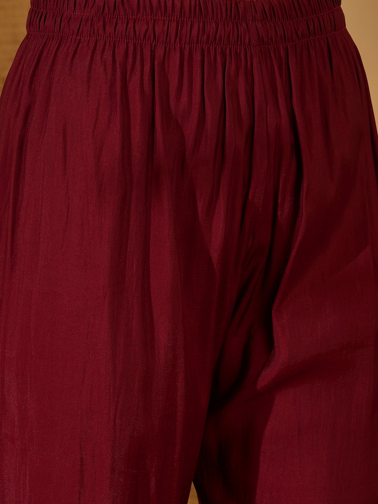 Joban Fashion Maroon Silk Embroidery Readymade Kurta Set - Distacart