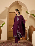 Joban Fashion Purple Silk Embroidery Readymade Kurta Set - Distacart