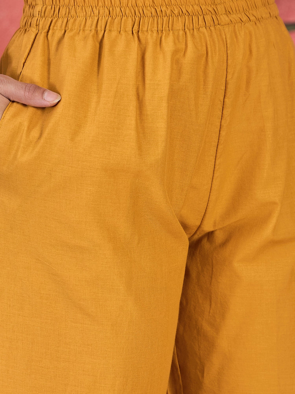 Joban Fashion Mustard Cotton Embroidery Readymade Kurta Set - Distacart