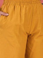 Joban Fashion Mustard Cotton Embroidery Readymade Kurta Set - Distacart