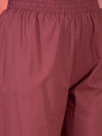 Joban Fashion Maroon Cotton Embroidery Readymade Kurta Set - Distacart