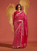 Monjolika Fashion Maroon Color Viscose Handloom Silk Weaving Saree With Blouse - Distacart