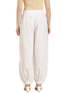 Juniper Women's White Solid Cotton Flex Dhoti Style Pants