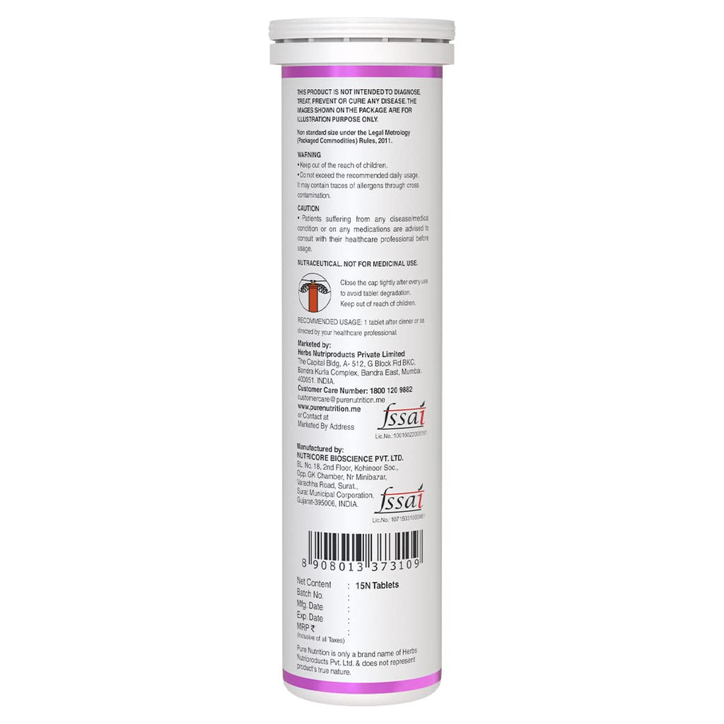 Pure Nutrition Glutathione 500mg with Vitamin C & Saffron Effervescent Tablets