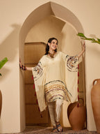 Joban Fashion Cream Silk Printed Readymade Kurta Set - Distacart