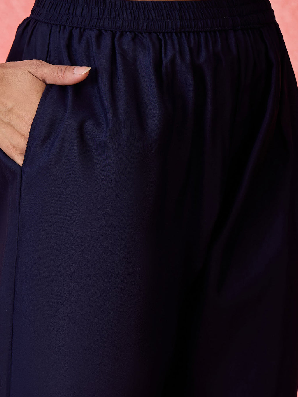 Joban Fashion Navy Blue Silk Printed Readymade Kurta Set - Distacart