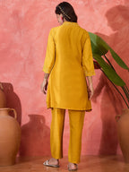 Joban Fashion Mustard Silk Embroidered Readymade Kurta Set - Distacart