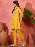 Joban Fashion Mustard Silk Embroidered Readymade Kurta Set - Distacart