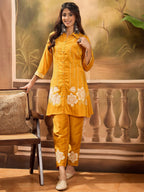 Joban Fashion Mustard Silk Embroidered Readymade Kurta Set - Distacart
