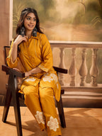 Joban Fashion Mustard Silk Embroidered Readymade Kurta Set - Distacart