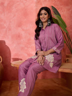 Joban Fashion Purple Silk Embroidered Readymade Kurta Set - Distacart