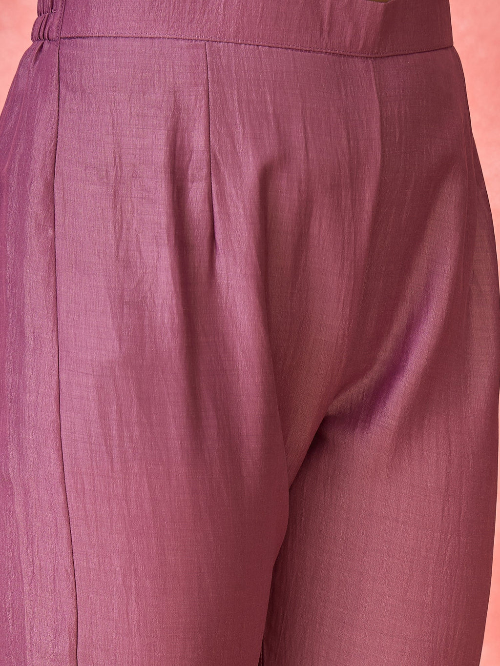 Joban Fashion Purple Silk Embroidered Readymade Kurta Set - Distacart