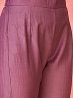 Joban Fashion Purple Silk Embroidered Readymade Kurta Set - Distacart