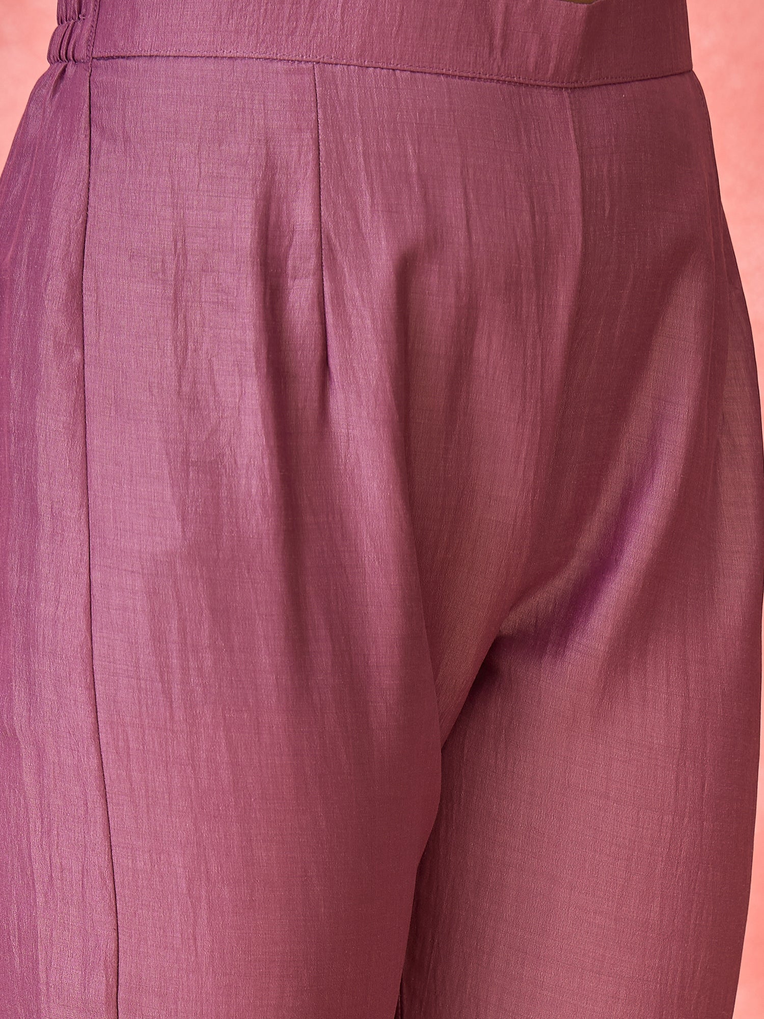 Joban Fashion Purple Silk Embroidered Readymade Kurta Set - Distacart